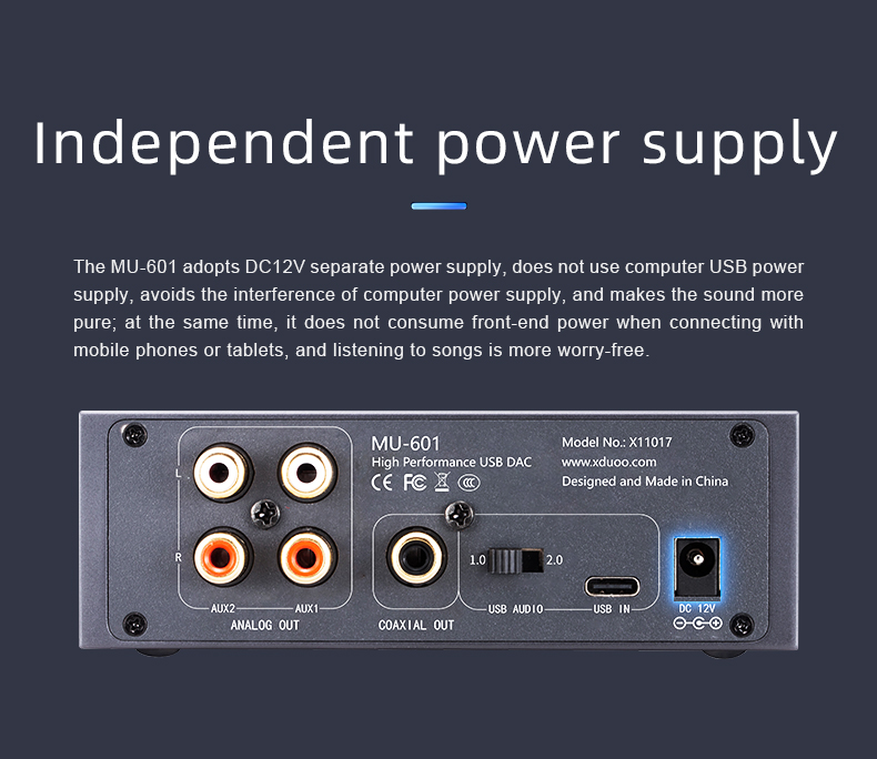 xDuoo MU-601 DAC ตั้งโต๊ะ ชิป ESS ES9018K2M ประกันศูนย์ไทย