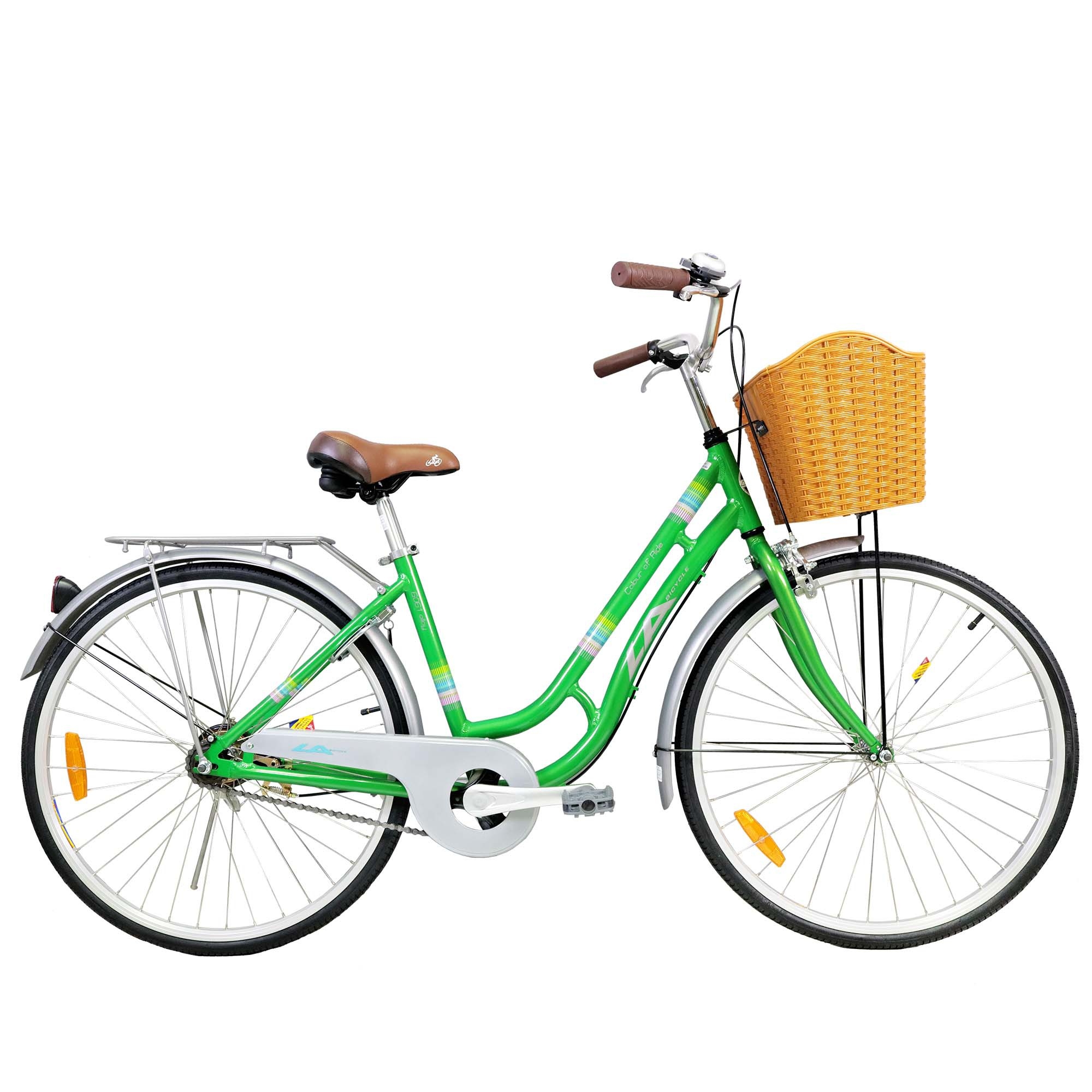 จักรยานทรงวินเทจ จักรยานแม่บ้าน LA Color of ride วงล้อ 26 นิ้ว เฟรมALLOYเบา พร้อมตะกร้าหน้า (มีสินค้าสีแดง)