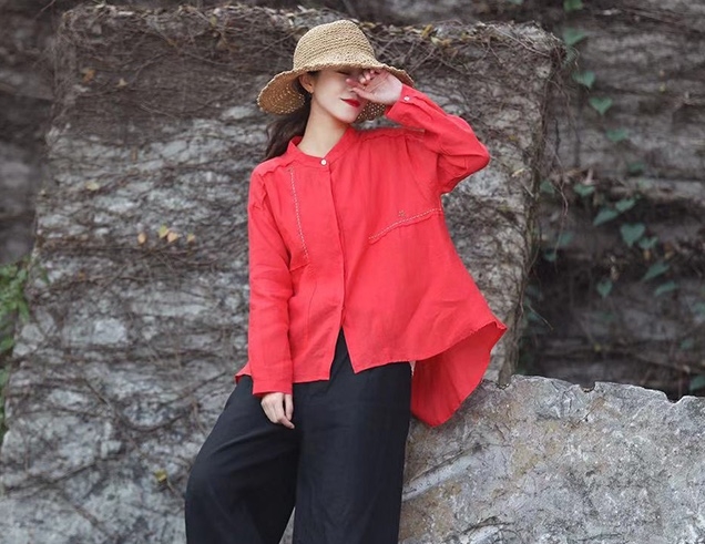 เสื้อคอจีนผ้าลินิน