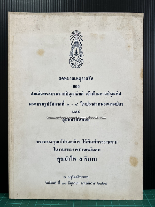 จดหมายเหตุรายวันของ เจ้าฟ้ามหาวชิรุณหิศ , พระบรมรูปรัชกาลที่ 1 - 4 / อนุสรณ์ คุณอำไพ สาริมาน