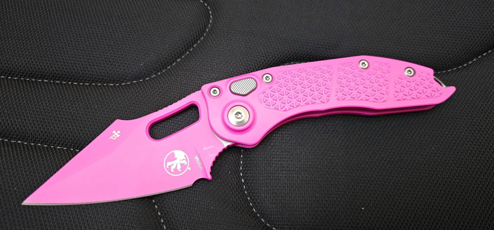 Microtech Borka Stitch Auto Cerakote Pink Signature Series