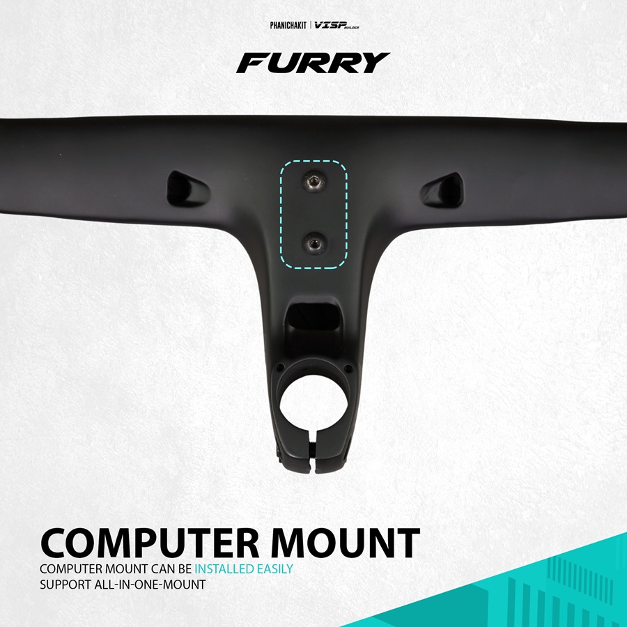 แฮนด์เสือหมอบคาร์บอน อินทิเกรตรุ่น FURRY จากแบรนด์ VISP BUILDER Road Bike Handlebar Integrated มีช่องสำหรับรองรับระบบ Di2 NEW2024