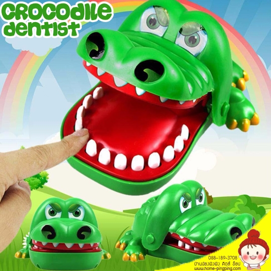 จระเข้งับนิ้ว Crocodile Dentist ของเล่นยอดนิยมตลาดกาล (ผลัดกันกดฟันของ จระเข้ จนกว่าจะงับนิ้ว) Crocodile Dentist