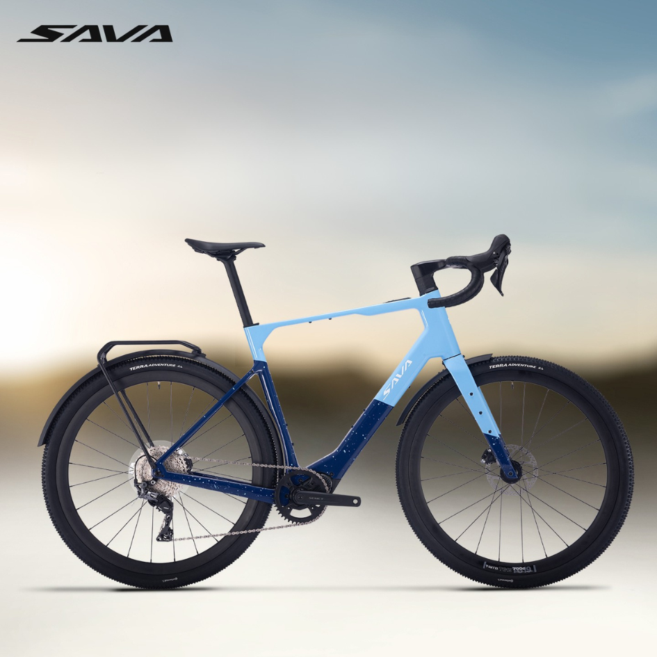 SAVA Gelaro S6 จักรยานไฟฟ้าคาร์บอน กราเวล แรงบิด 60Nm | แบต 360Wh วิ่งไกล 120km | Shimano GRX | น้ำหนักเบา 14.5kg