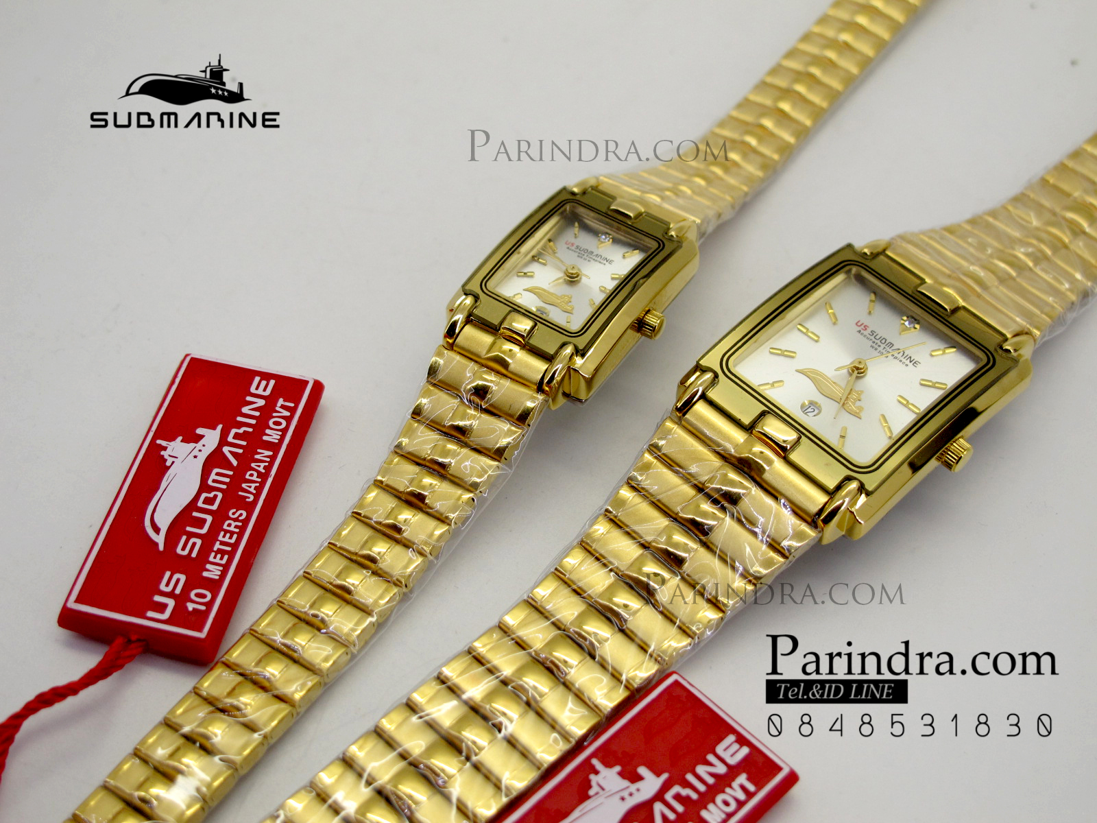 นาฬิกา U.S. submarine รุ่น SUB1014Mเรือนใหญ่ สายสแตนเลสสีทองหน้าเงิน