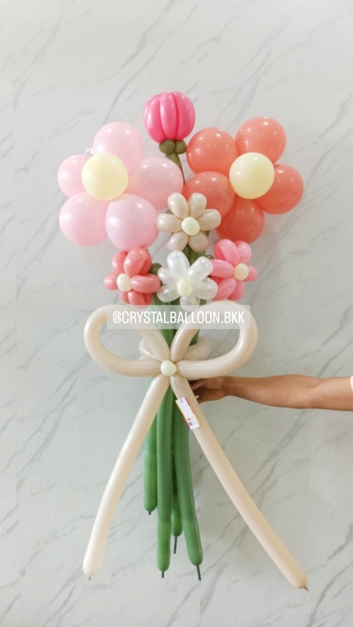 สั่ง Flower Balloon Medium Bouquet พร้อมตกแต่ง สามารถเปลี่ยนสีได้