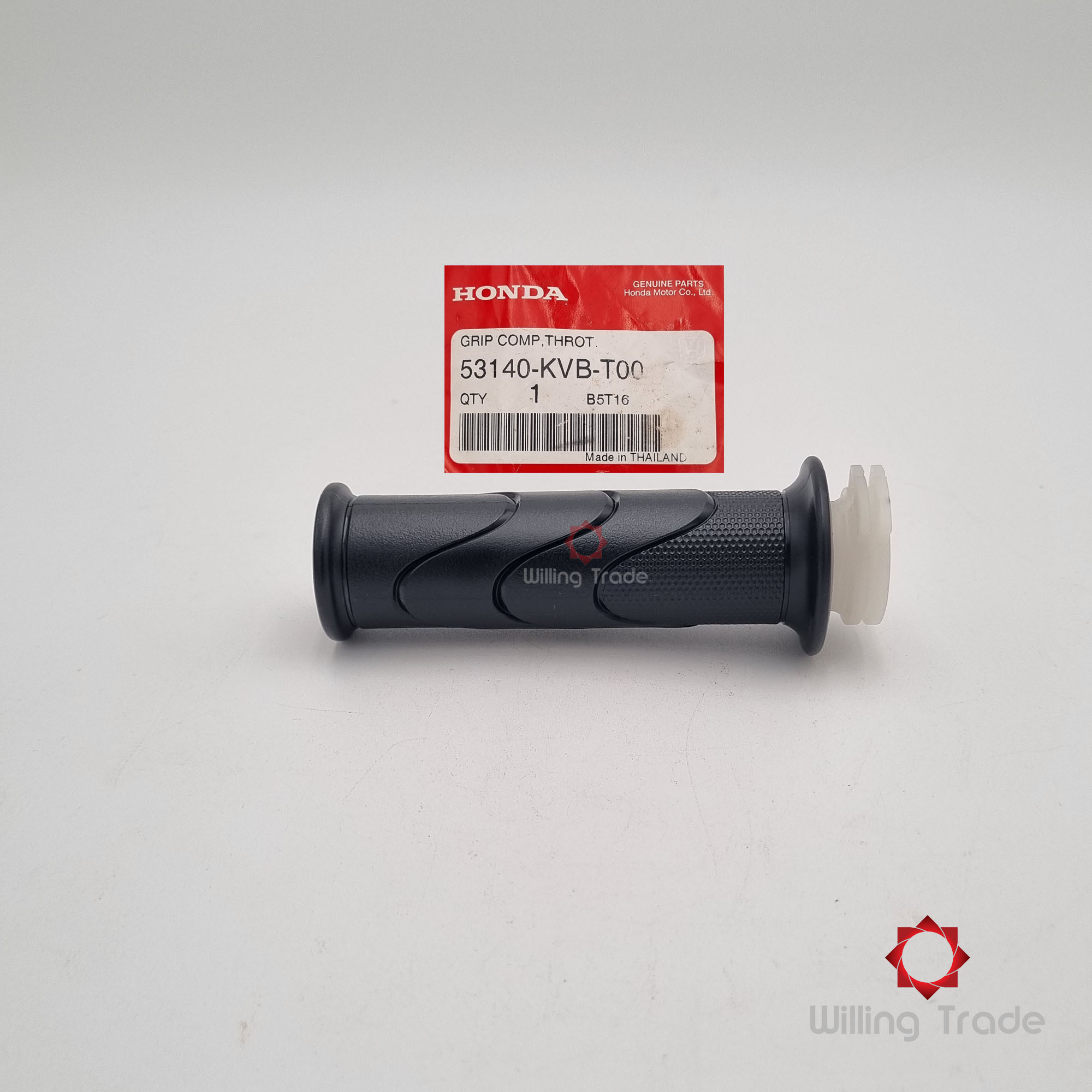 ปลอกคันเร่ง (WY121) HONDA: (53140-KVB-T00) CLICK 125I ... แพ๊คละ 1 ชิ้น... [แท้ศูนย์ 100%] ... กลุ่มอะไหล่ปลอกแฮนด์/สวิตช์/สายเคเบิล ... GRIP COMP., THROTTLE