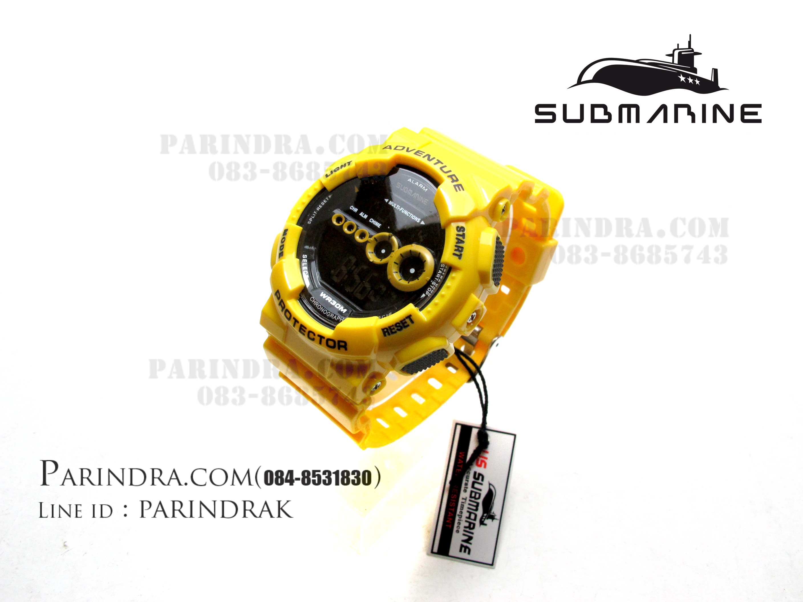 นาฬิกา US submarine รุ่น TP1282M สีเหลือง-พื้นหลังดำ