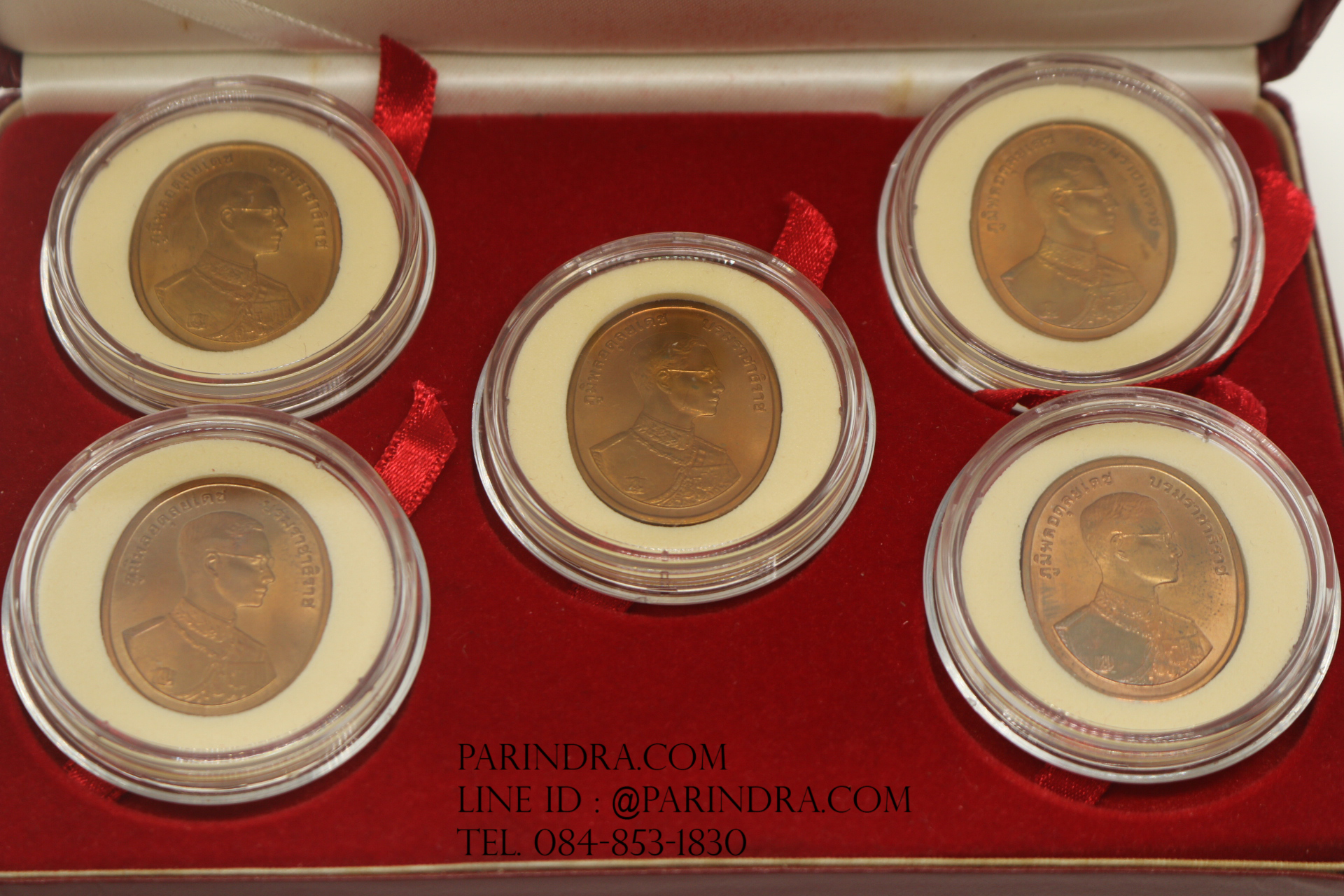 เหรียญรัชกาลที่ 9 ชุดเหรียญพระพุทธปัญจภาคี ในพระราชพิธีกาญจนาภิเษก ครบ 5 แบบ ปี 2539 เนื้อทองแดง ผิวเดิม เหรียญแท้ 100%