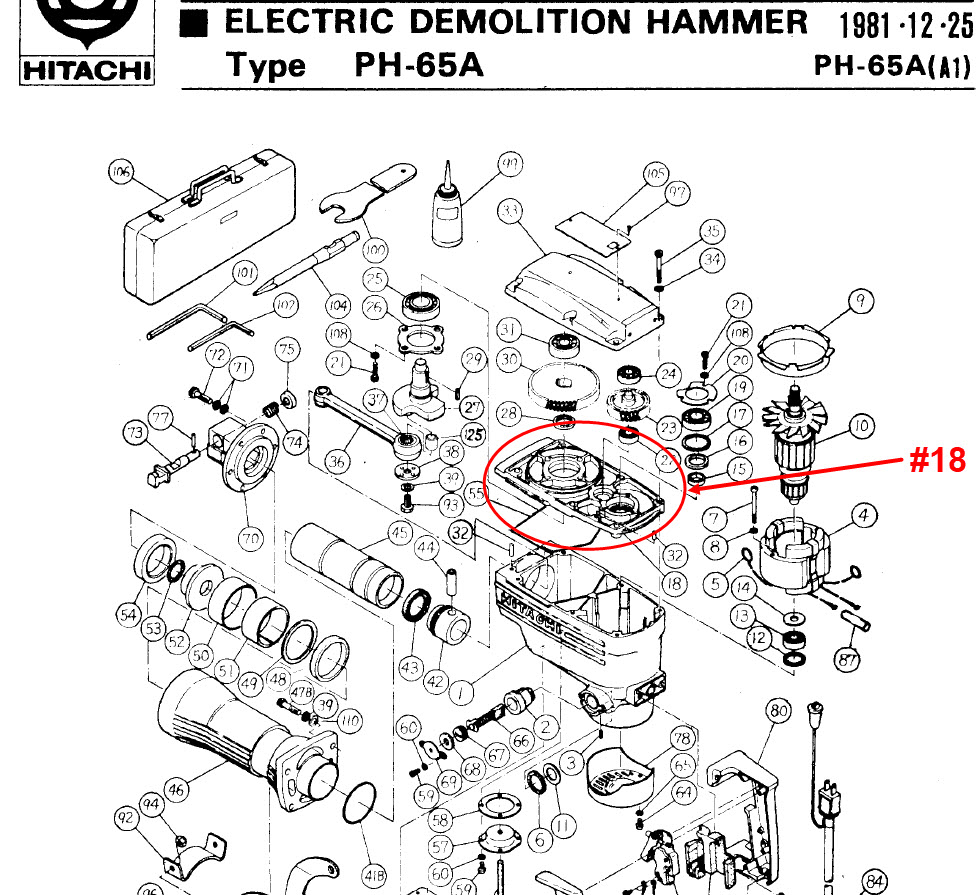 เสื้อกลาง สกัด ฮิตาชิ-Hitachi PH65A [#18]