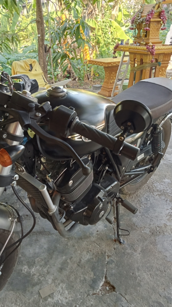 กระจกปลายแฮนด์ ทรงกลมมิเนียมทั้งชิ้น (ใส่ได้ทุกรุ่น) กระจกสีใสไม่หลอกตา+น็อต