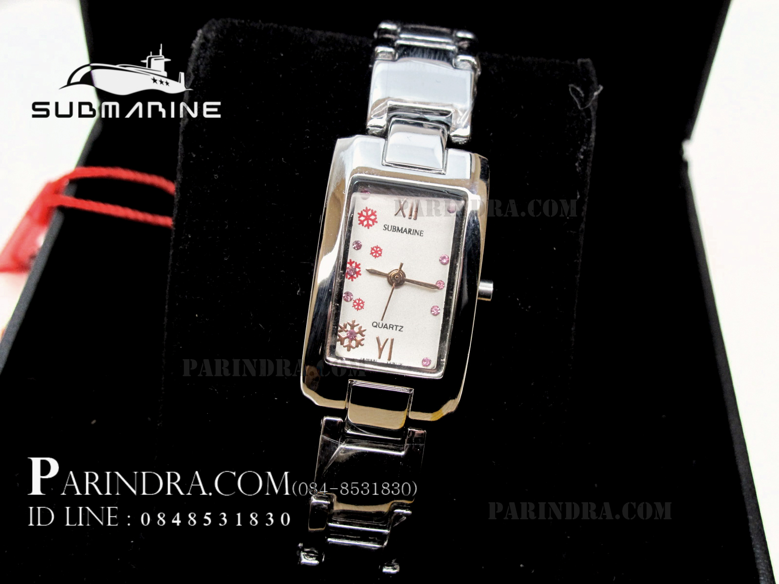 นาฬิกา U.S. submarine รุ่น J060L หน้าปัดขาวลายแดง