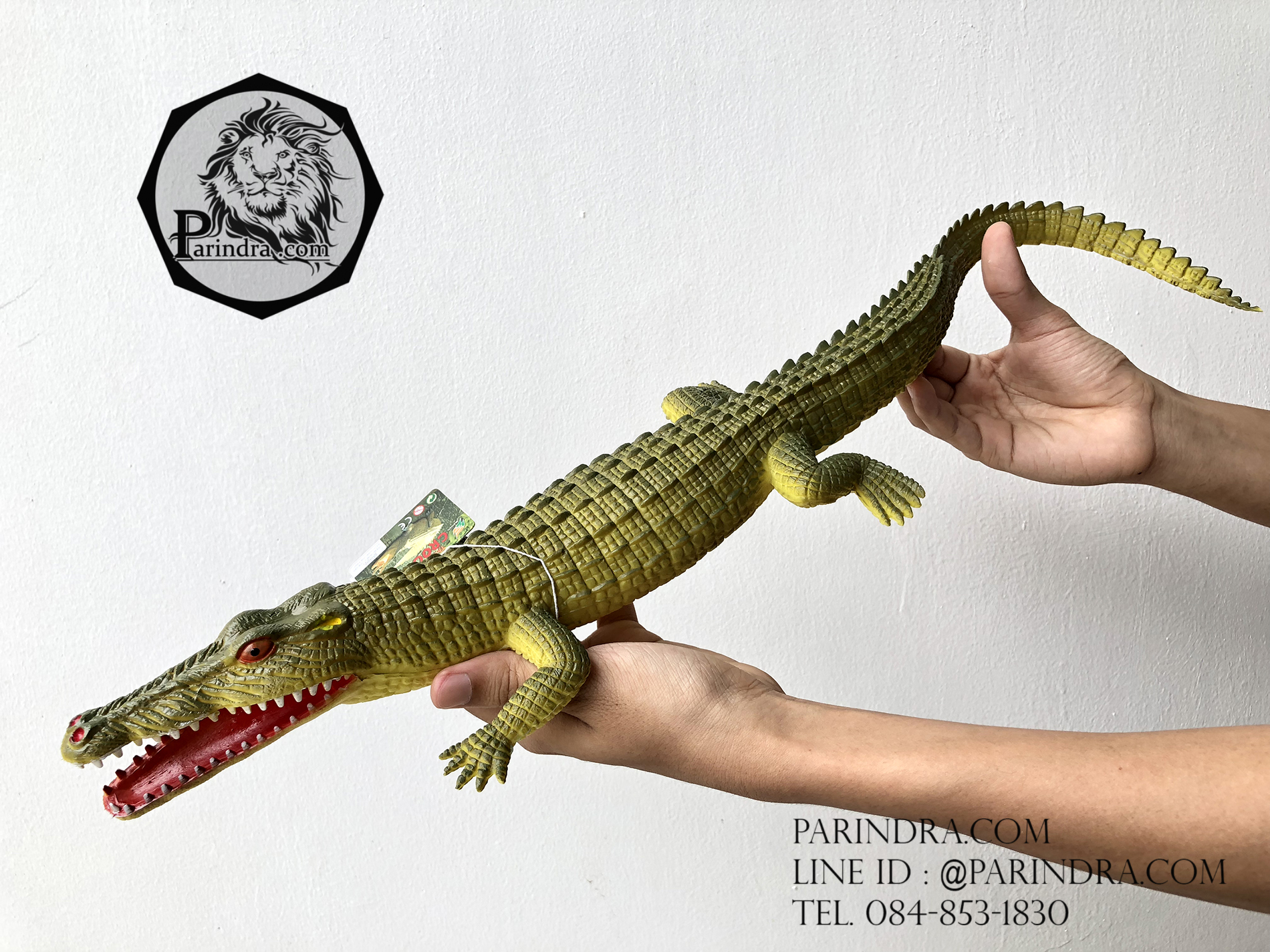 ตุ๊กตายาง ลูกจระเข้ สีเขียว บีบมีเสียง ตัวใหญ่ ขนาด 21 นิิ้ว เหมือนจริง