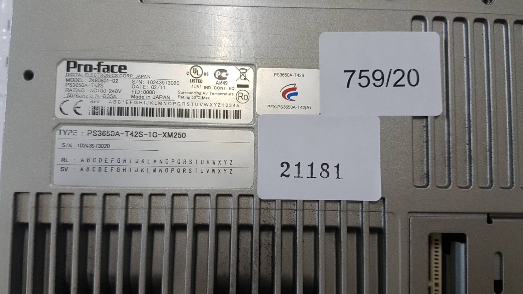 LCD TOUCH SCREEN " PROFACE " รุ่น PS3650A-T42S