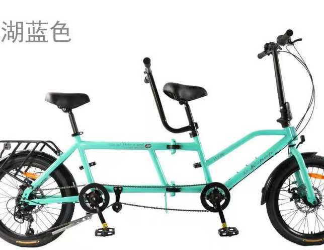 K-POP LG450 จักรยานสองตอน Tandem bicycle Double Folding Bike เกียร์ 8 สปีด พับได้ ล้อ 20นิ้ว เฟรมเหล็ก ปี 2023