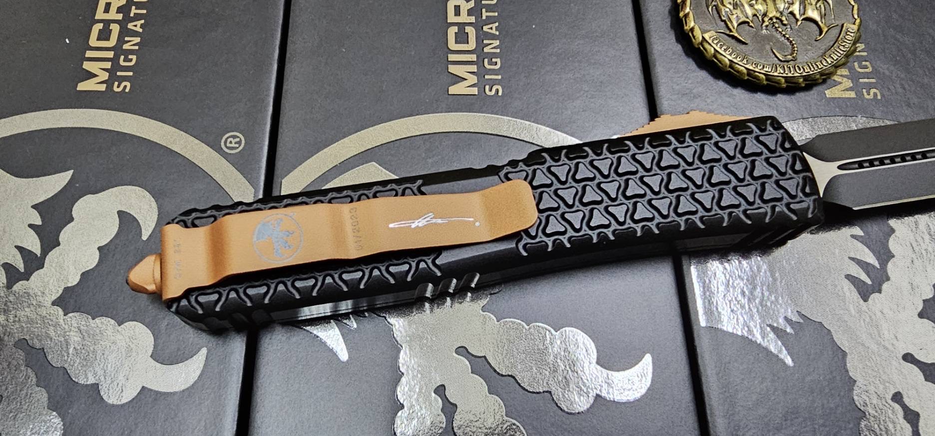 MICROTECH TRI-GRIP ULTRATECH "EKNIVES EKCLUSIVE" COPPER CERAKOTE OTF KNIFE 3.4" DAGGER