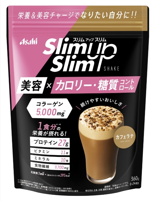 Asahi Slim Up Slim 360grams ผงโปรตีนควบคุมน้ำหนักแบบมื้อดื่มยอดนิยมจากญี่ปุ่น