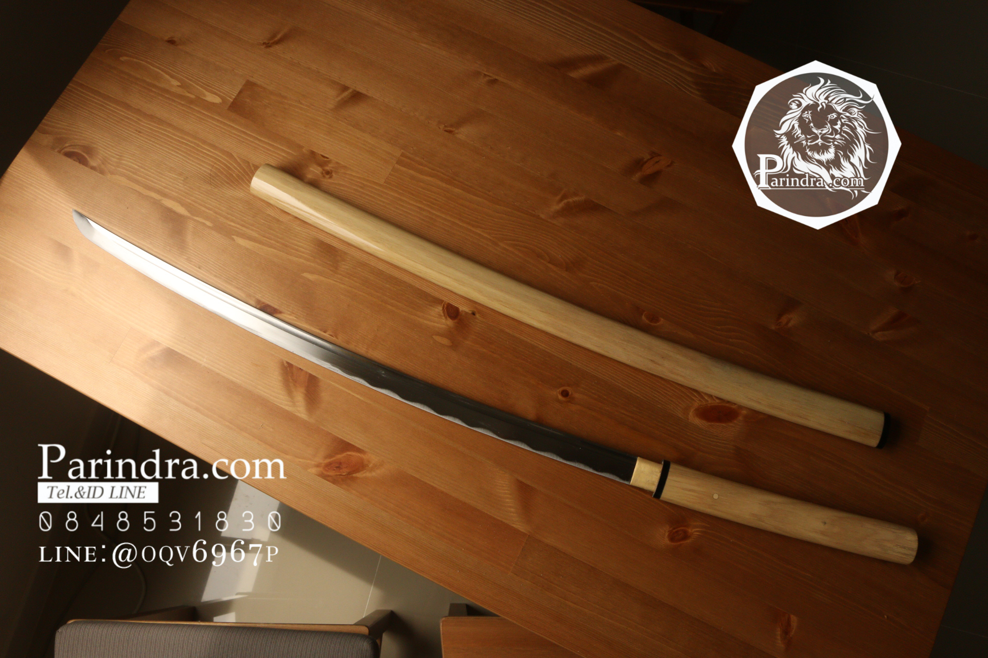 ขายดาบซามูไร คาตะนะ Katana ไว้ฝึกฟันดาบ แข็งแรงทนทาน ปลอกลายเนื้อไม้ขัดมัน