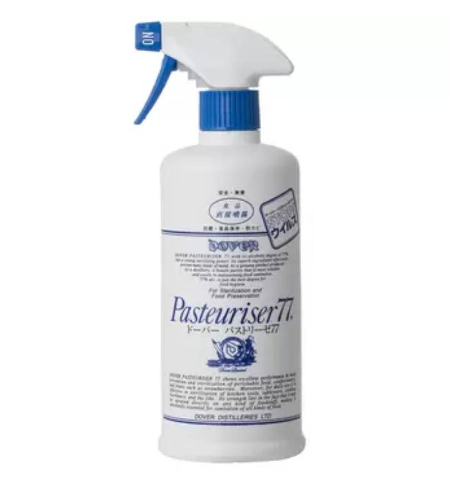 Food Grade Dover Pasteuriser 77 ผลิตภัณฑ์แอลกฮอล์ฆ่าเชื้อจากญี่ปุ่น สำหรับฉีดพ่นบนอาหาร