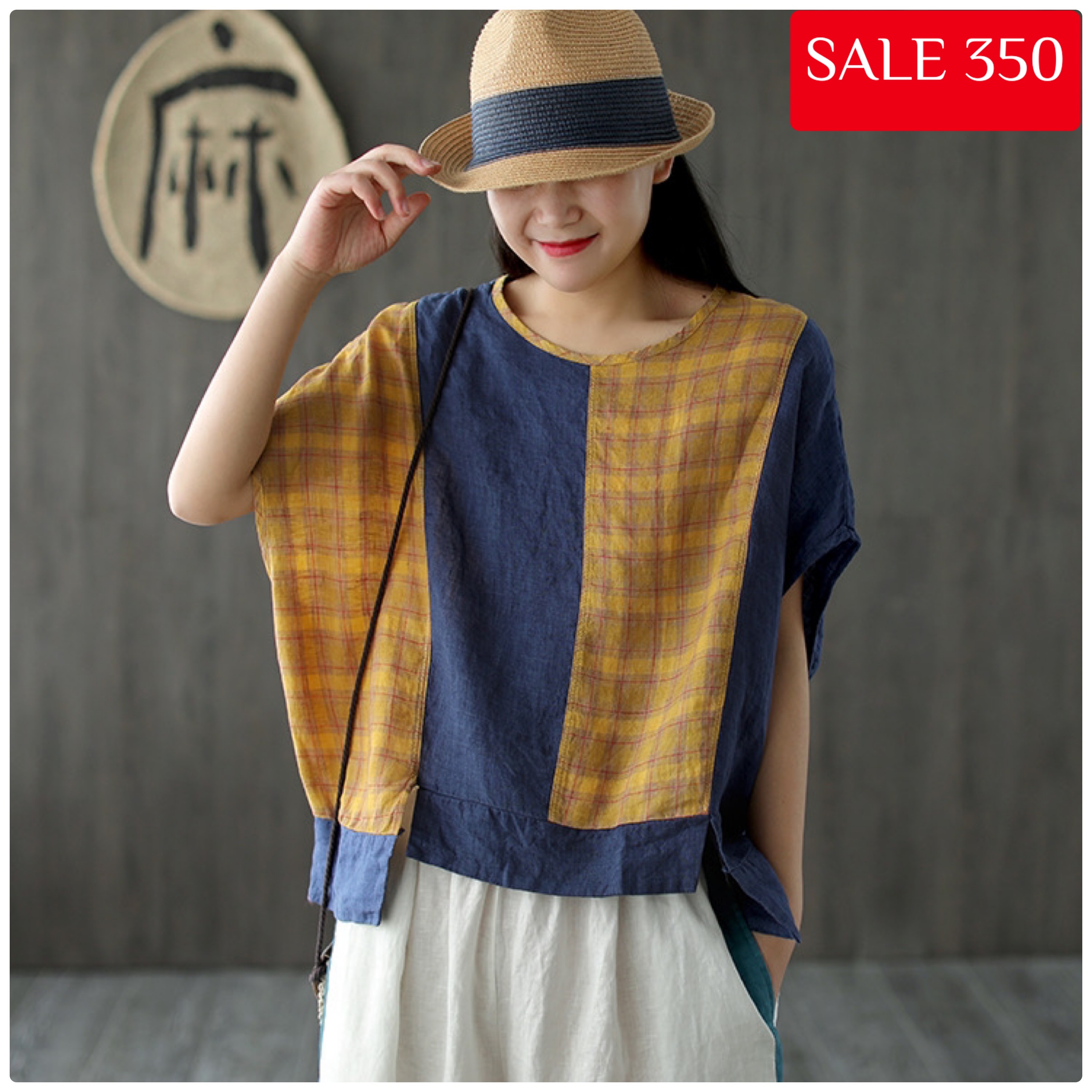 เสื้อผ้าลินินแต่งผ้าต่อลาย