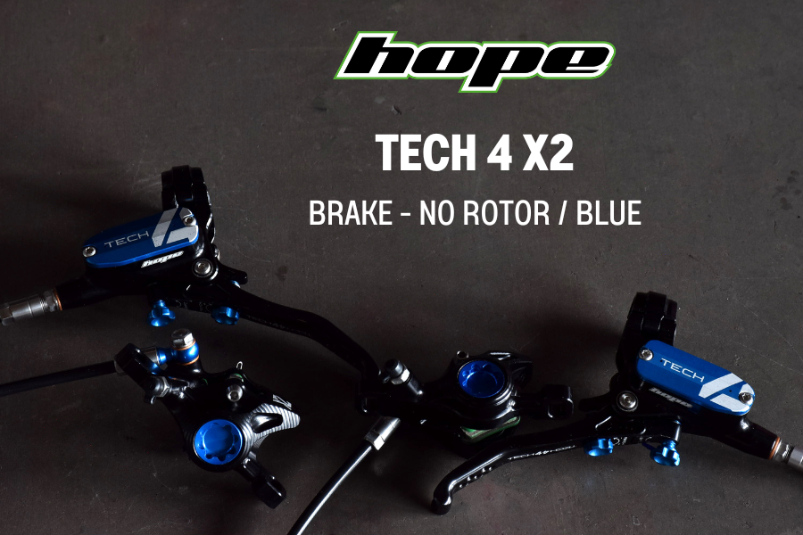 ชุดดิสเบรคหน้า-หลัง HOPE TECH 4 X2 NO-ROTOR DISC BRAKE SET (front+rear) "Our hard hitting downhill brake"