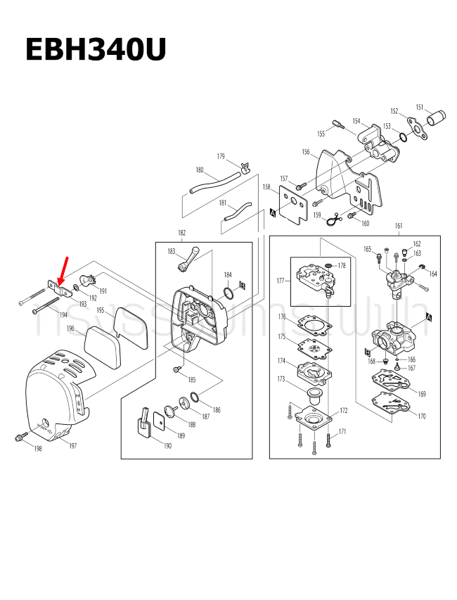 PLATE เครื่องตัดหญ้า Makita มากีต้า EBH340U [#193] Pn.345919-9 (แท้) ##