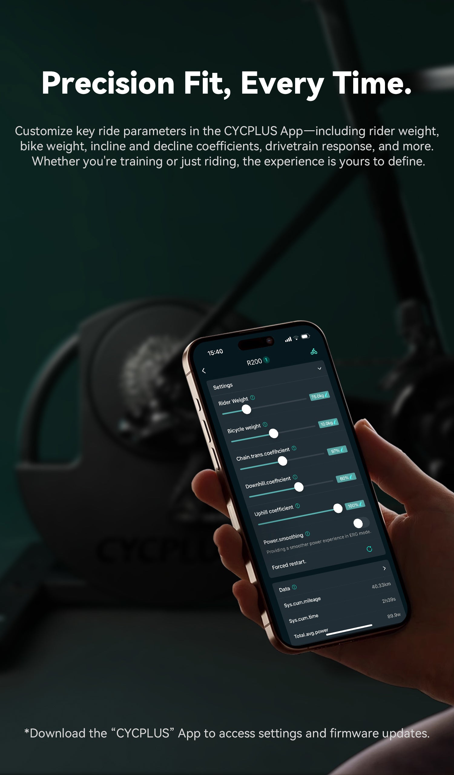 CYCPLUS R200 เครื่องปั่นจักรยานอัจฉริยะ 2200W | Smart Bike Trainer ±1%