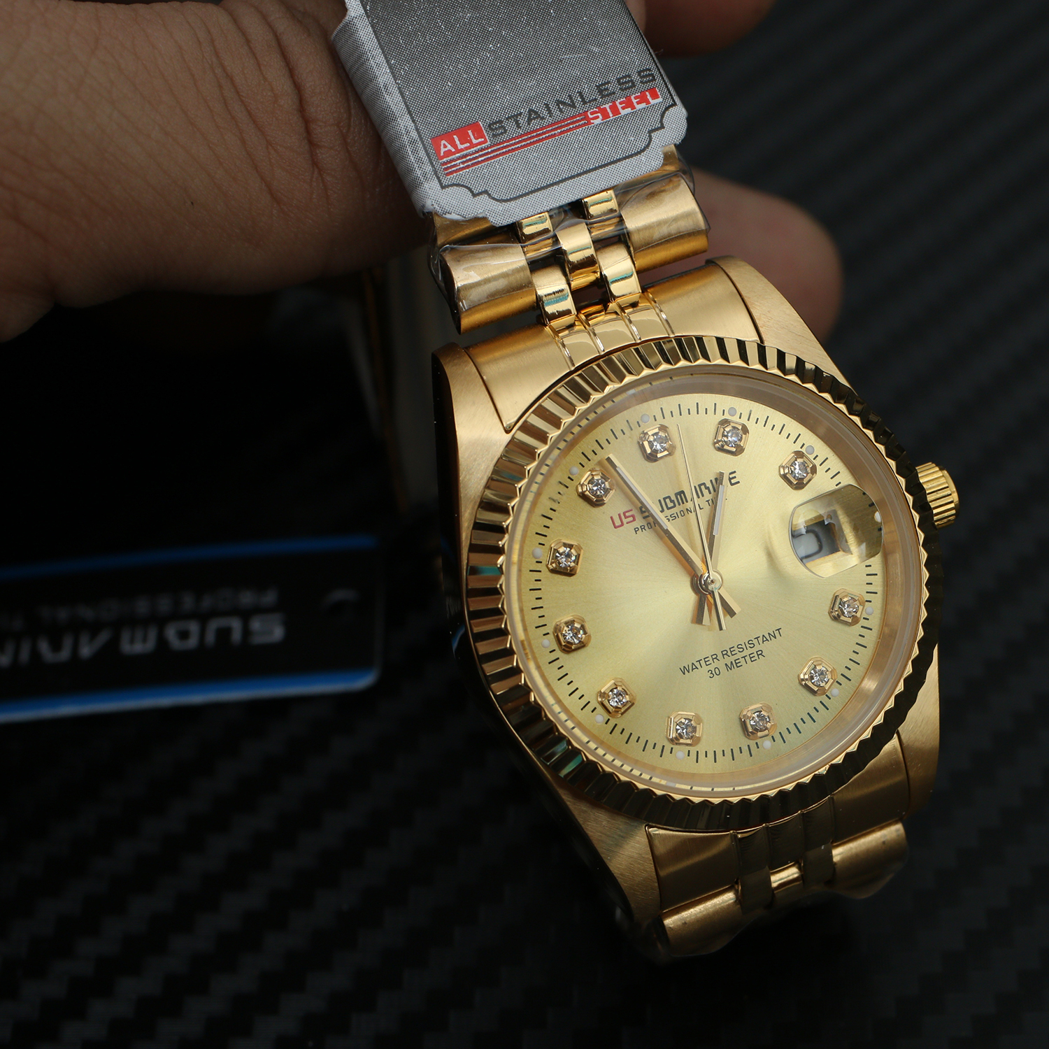 นาฬิกา US submarine Professional Time แสตนเลนแท้เกรดดี เรือนทอง รุ่น SUB108M D