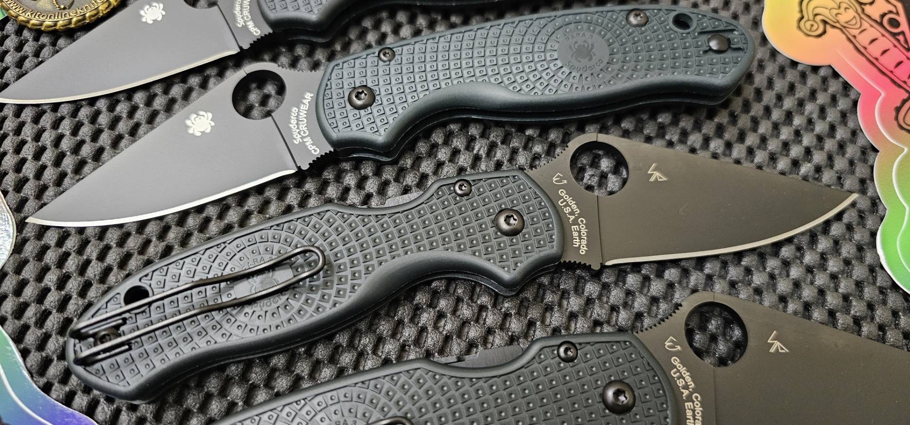 SPYDERCO PARA 3 LIGHTWEIGHT DEEP FOREST GREEN FRN 2.92″ FULL-FLAT DLC CPM CRUWEAR PLAIN EDGE