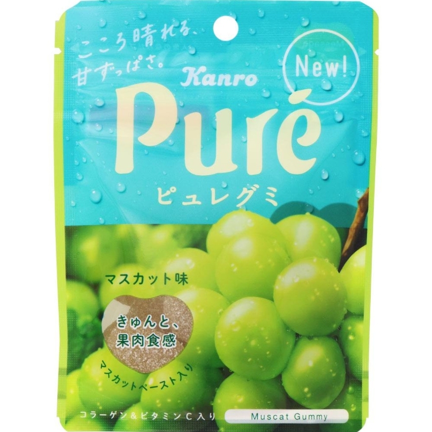 ✨ เยลลี่คอลลาเจนวิตามินซี รสองุ่นมัสคัต Kanro Pure Gummy Muscat Gummy 56g (แพ็คเกจสุ่ม) ✨