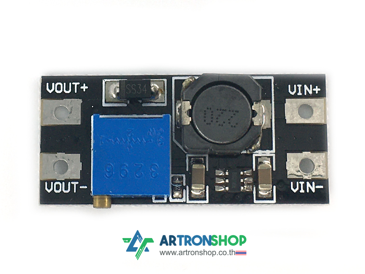 MT3608 2A DC-DC Step Up Power Module โมดูลเพิ่มแรงดันไฟฟ้า