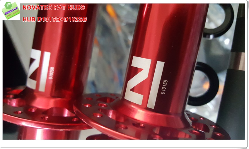 ดุมดิสเสือภูเขาล้อโต ดุมเสือภูเขา NOVATEC FAT BIKE, D101SB+D102SB (สีแดง) ขนาด 32 รู ดุมล้อโต ดุม fatbike