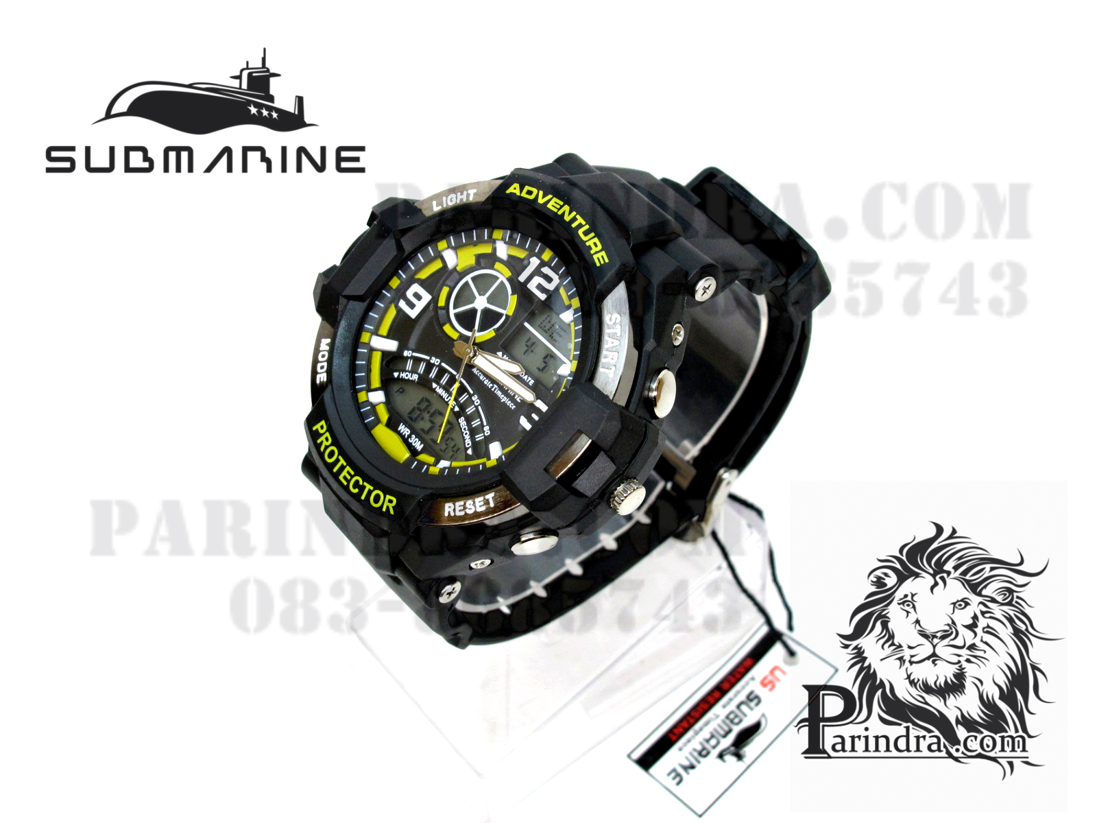 นาฬิกา US submarine Adventure Protector รุ่น TP3156M สีดำตัดเหลือง(พื้นเทา)
