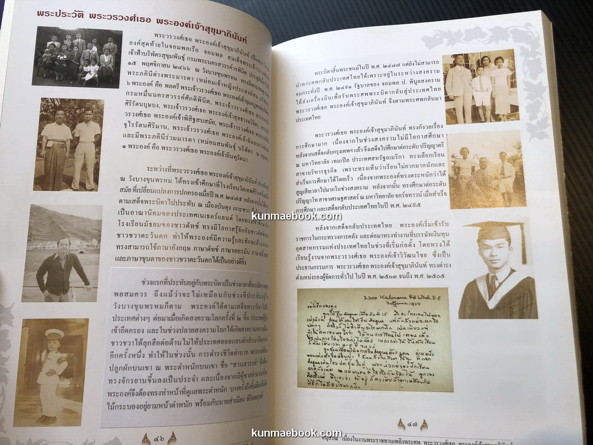 หนังสืออนุสรณ์ พระวรวงศ์เธอ พระองค์เจ้าสุขุมาภินันท์