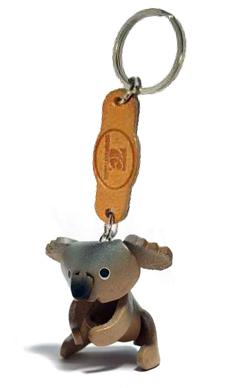 พร้อมส่ง พวงกุญแจหนังแท้ Handmade รูปหมีโคอาล่า