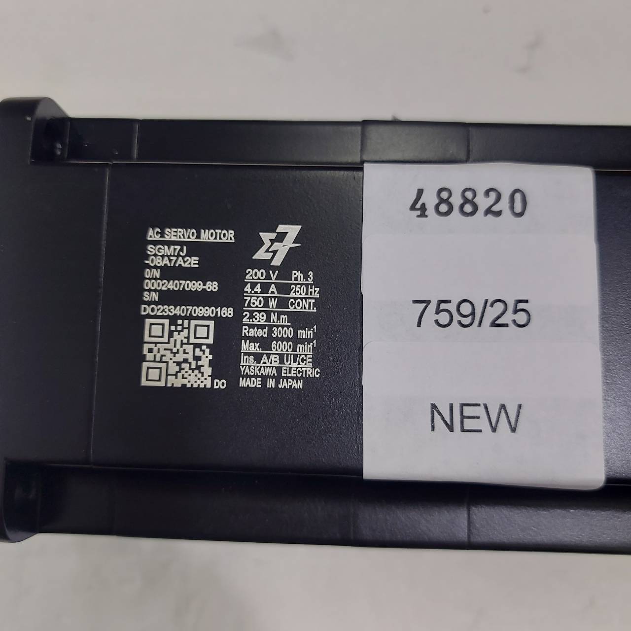 SGM7J-08A7A2E SERVO MOTOR " YASKAWA "