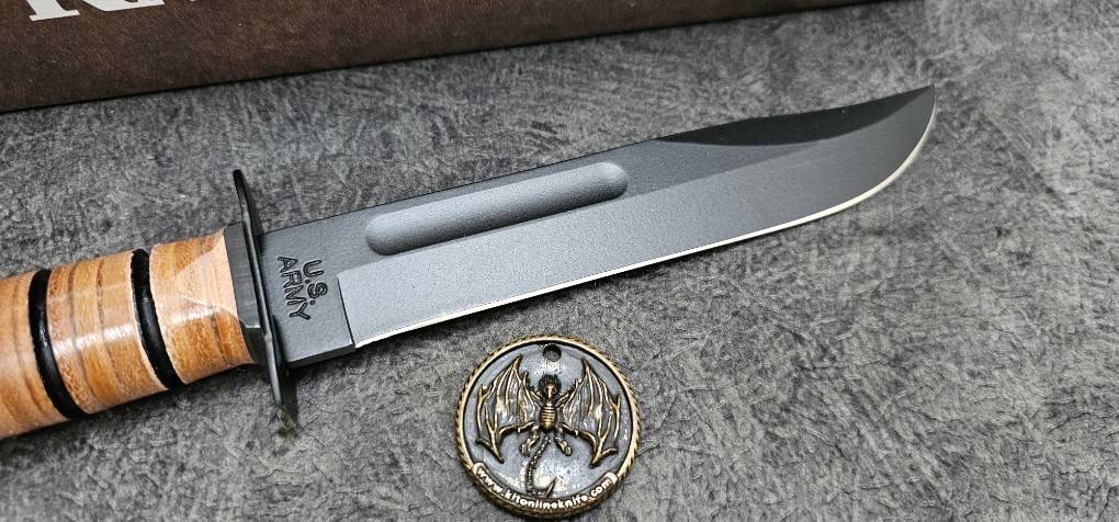 Ka-Bar Bowie Full Size US ARMY Operation Enduring Freedom Knife (7" Black)