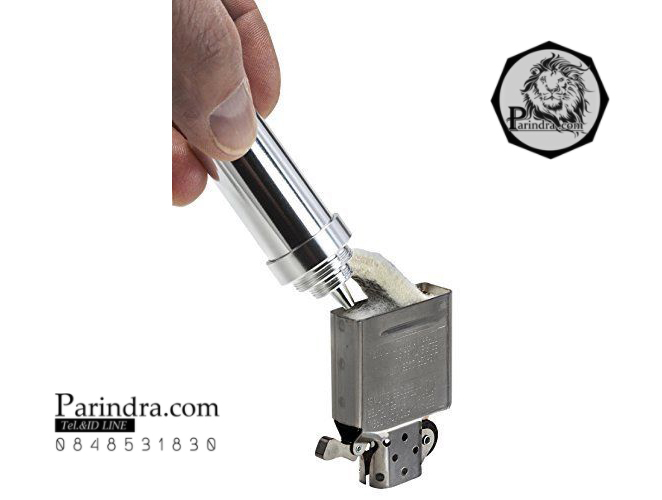 กระป๋องอะลูมิเนียมใส่น้ำมันสำรองสำหรับไฟแช็ค Zippo แท้ - Genuine Compact Aluminum FUEL CANISTER-w-Key Ring-Swivel-Snap