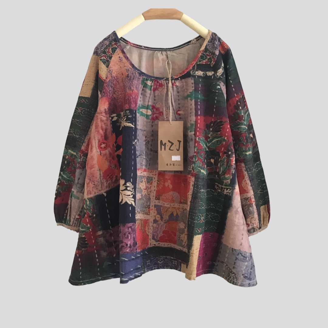 เสื้อผ้าฝ้ายพิมพ์ลาย patchwork