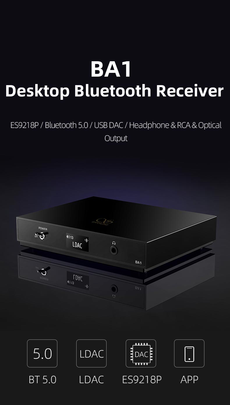 ขาย Shanling BA1 DAC/AMP ตัวรับสัญญาณ Bluetooth แบบตั้งโต๊ะ