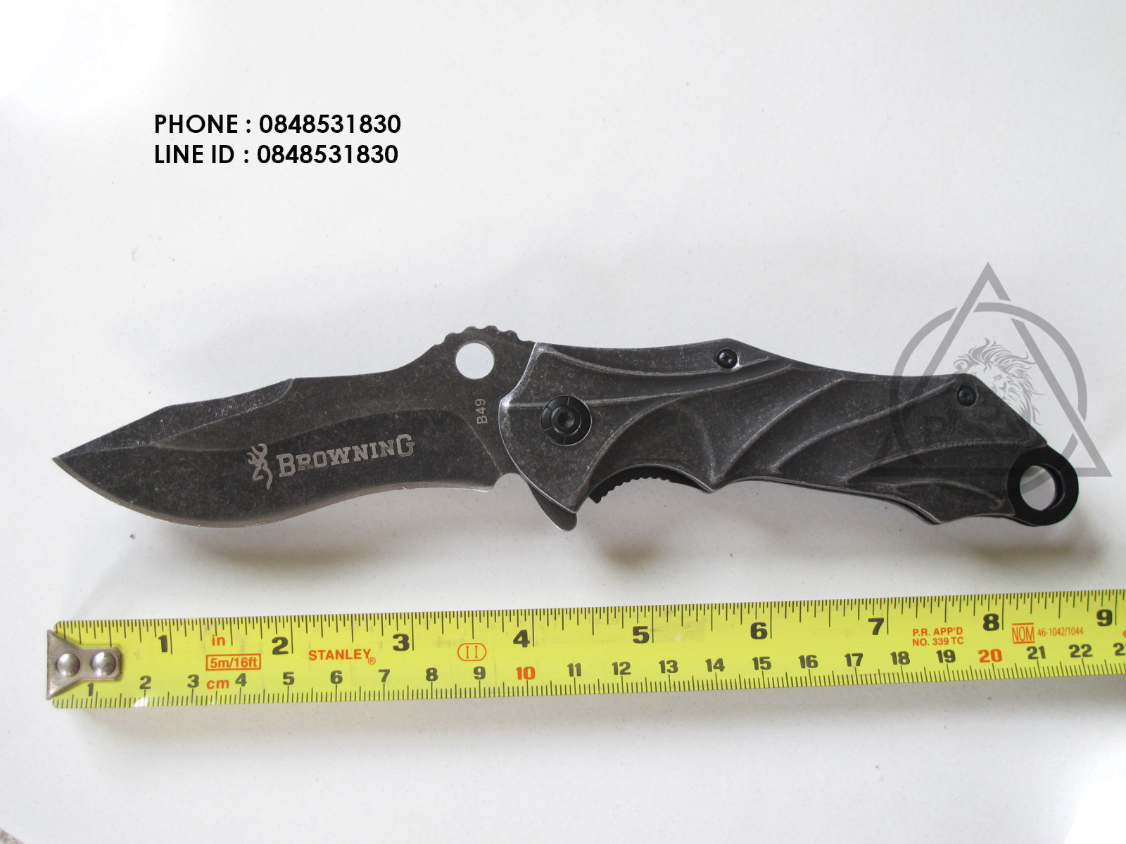 มีดพับสำหรับพกพาขนาดกลาง Browning ด้ามเหล็ก รุ่น B49 (OEM)