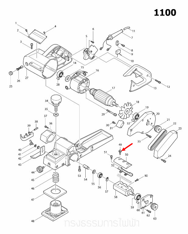 PAN HEAD SCREW M4X25 เครื่องตัดคอนกรีต Makita มากีต้า 1100 , LS1030, 1900B, 2414, BHX2500, 4100NB, 6905H Pn.911148-2 (แท้) ##