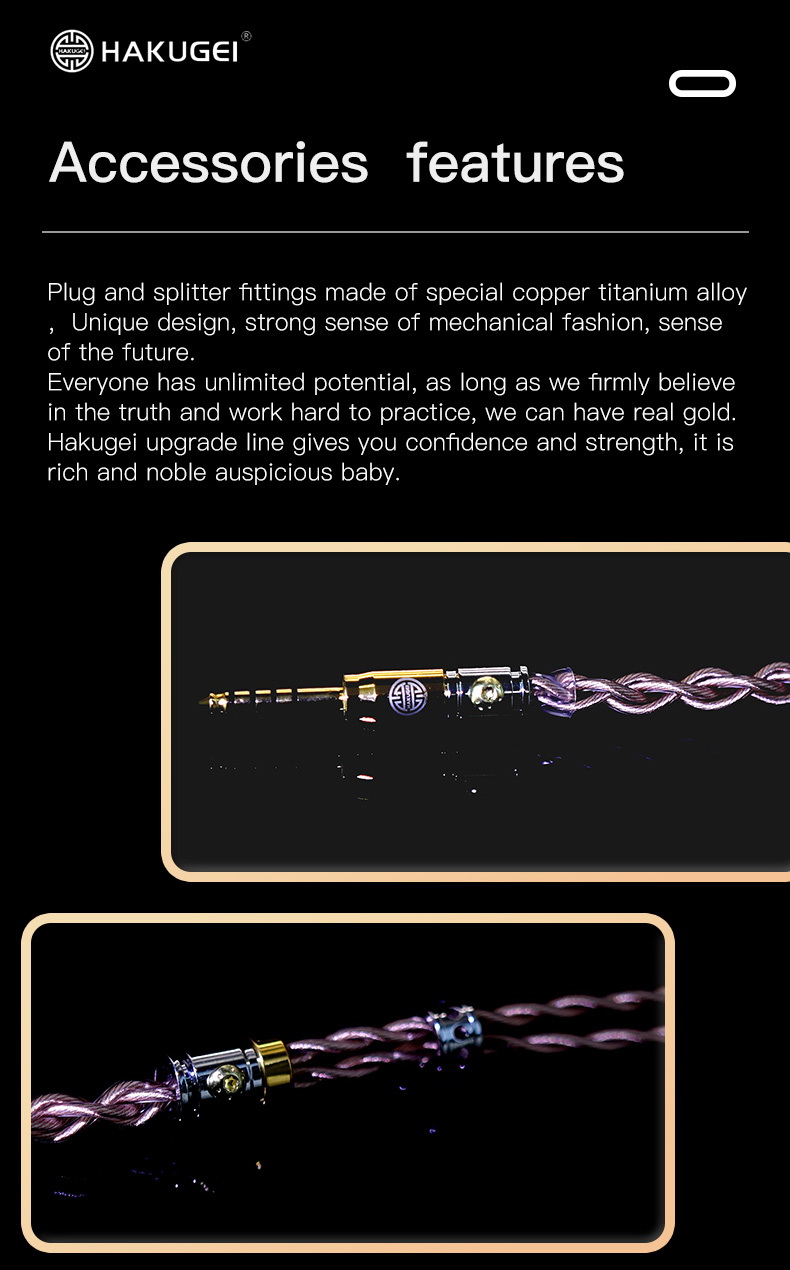 ขาย Hakugei Morning สายอัพเกรดหูฟัง 6N OCC ทองแดง+สายชุบเงิน แบบ Litz