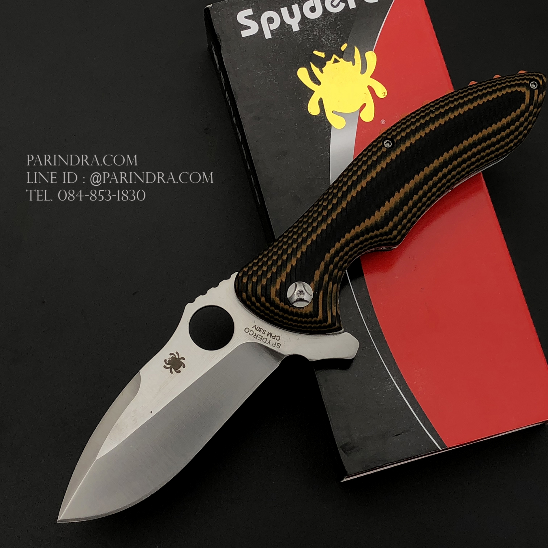 มีดพับ Spyderco Rubicon Pin ด้าม Micarta ขนาด 8 นิ้ว (OEM) A+