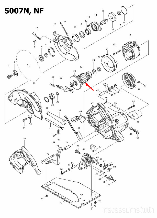 ทุ่น เลื่อยวงเดือน Makita มากีต้า 5007N, 5007NF (แท้) ##