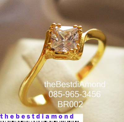 BR002=== แหวนเพชรCZ สี่เหลี่ยม(Emerald Cut) เรียบ หรู ดูดี ไม่เวอร์ ใส่ติดนิ้วได้สวยน่ารักค่ะ