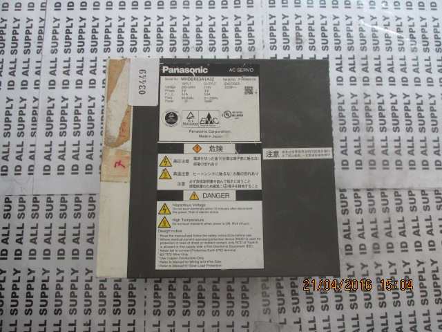 SERVO DRIVE “ PANASONIC ” รุ่น MHDB083A1A32