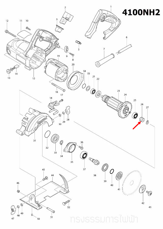 HERLICAL GEAR 17 เครื่องตัดคอนกรีต Makita มากีต้า 4100NH2 [#26] Pn.226695-3 (แท้) ##