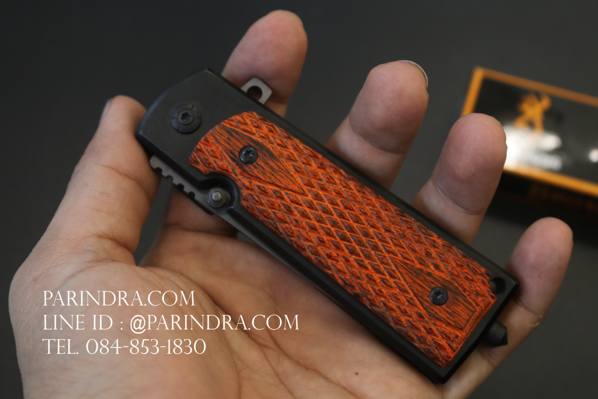 มีดพับสำหรับพกพาขนาดกลาง Browning รุ่น Da47 ด้ามไม้ (OEM)