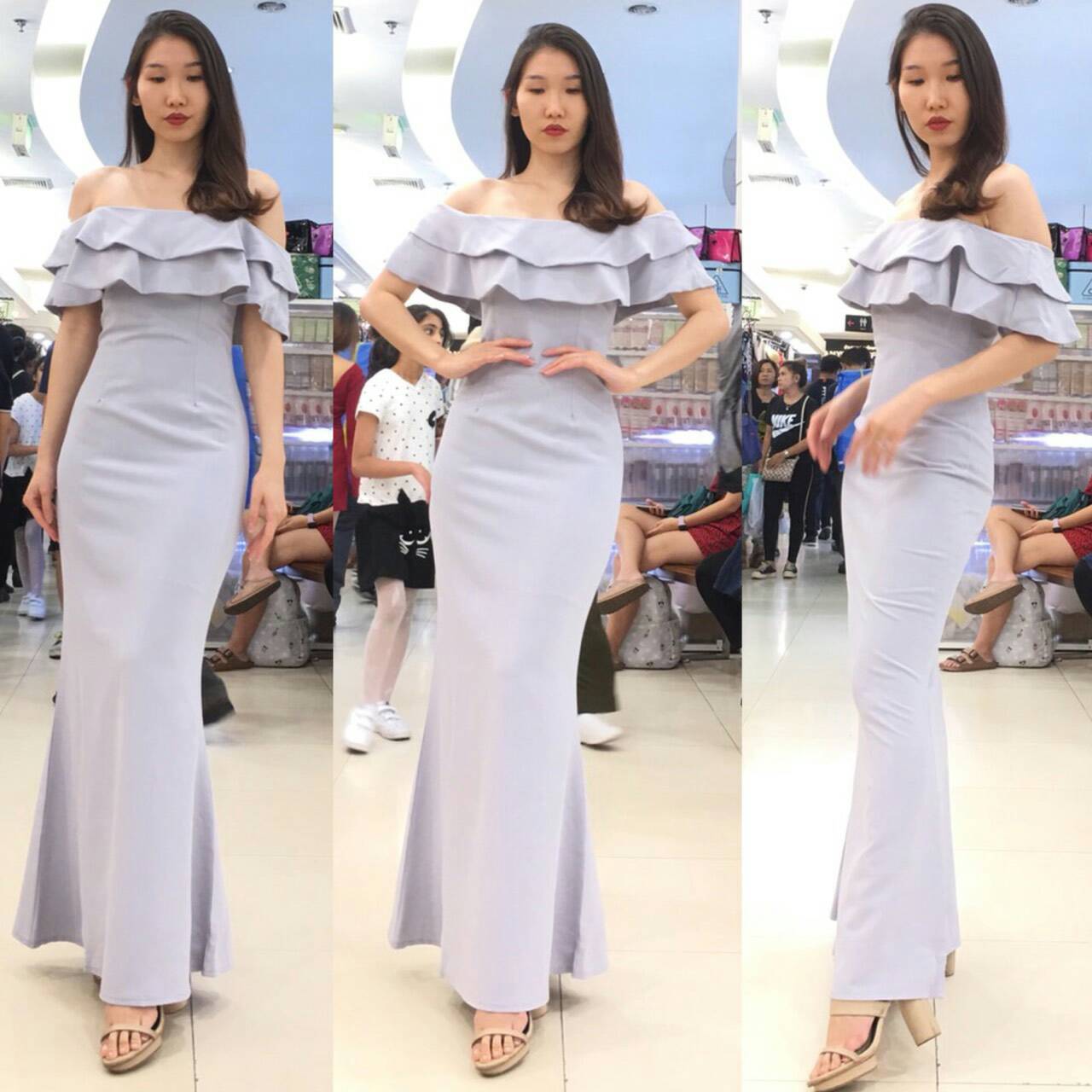 ชุดเพื่อนเจ้าสาว ชุดราตรียาว Gardenia - Off-shoulder Layers top & Mermaid skirt
